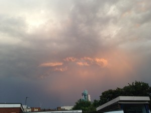 A storm in south London gave this eerie light seen at Southwark Bridge on the 5th